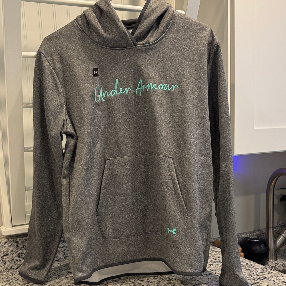NWT Under Armour Women’s Charcoal Hoodie with Teal Accents